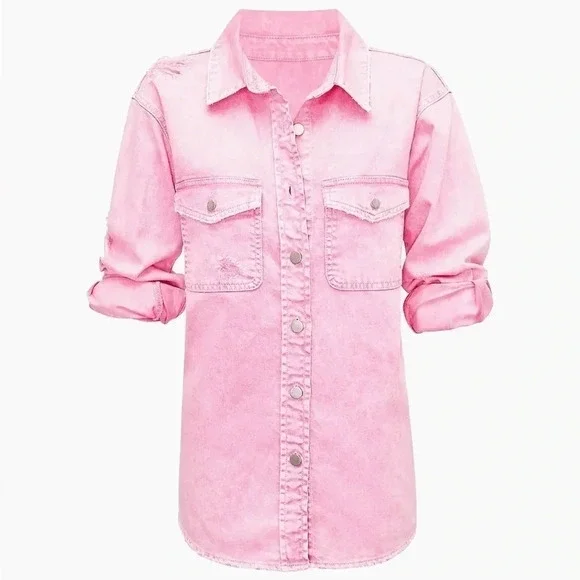 Retrofête Doreen Shirt in Vintage Pink Size Medium - Picture 7 of 8